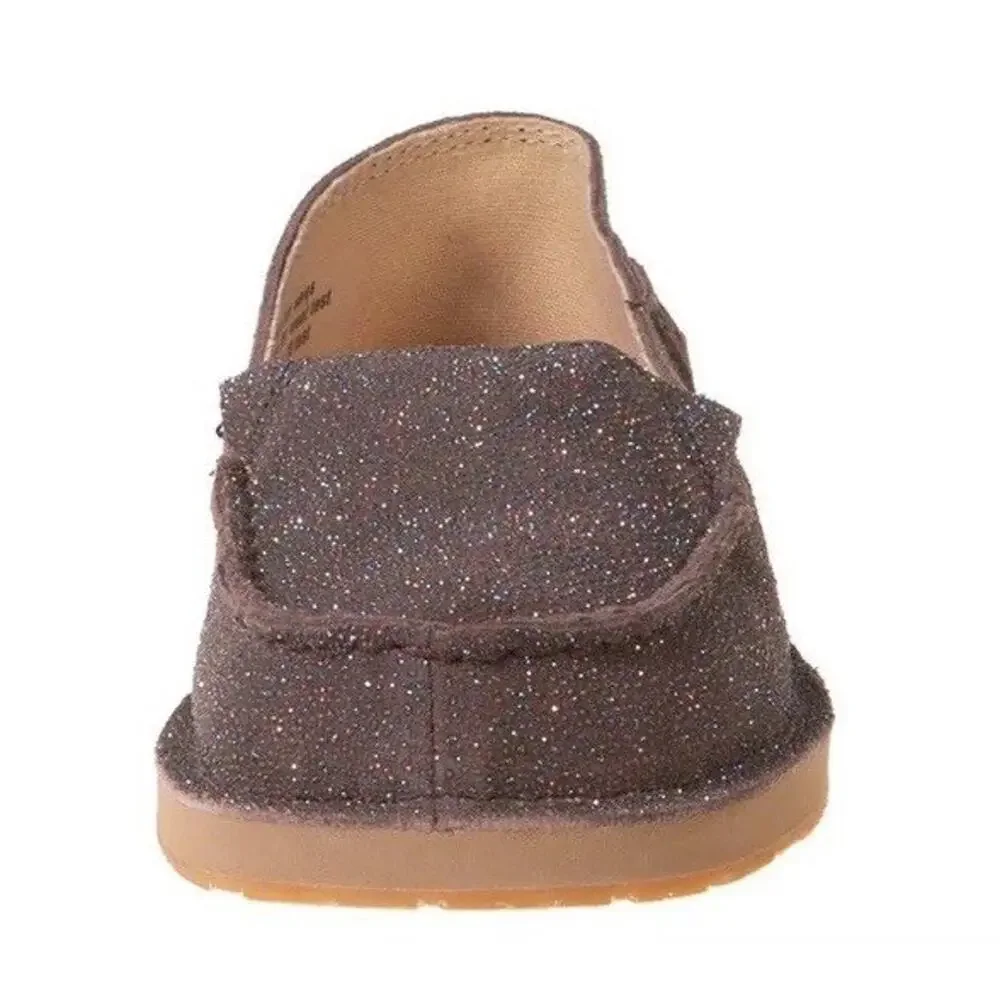 NEW Twisted X 13 Girls Brown Loafer Slip On Chocolate Shimmer Glitter Youth